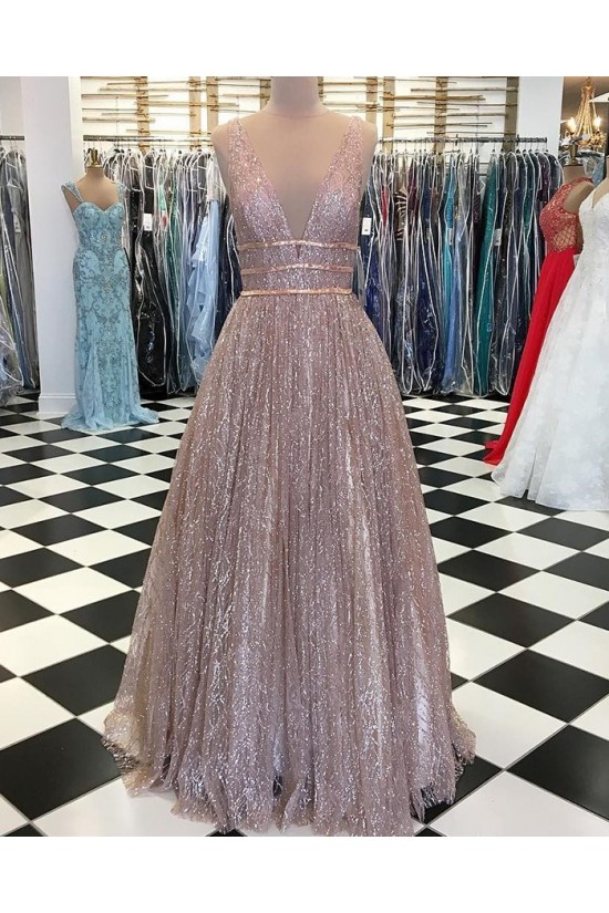 Sparkle V-Neck Long Prom Dresses Formal Evening Dresses 601133 Sparkle V-Neck Long Prom Dresses Formal Evening Dresses 601133