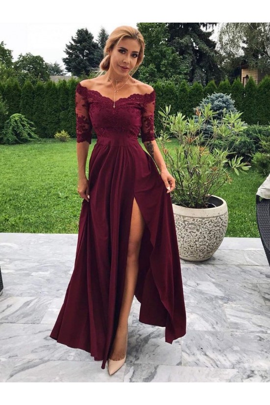 Lace Off-the-Shoulder Long Prom Dresses Formal Evening Dresses 601134 Lace Off-the-Shoulder Long Prom Dresses Formal Evening Dresses 601134