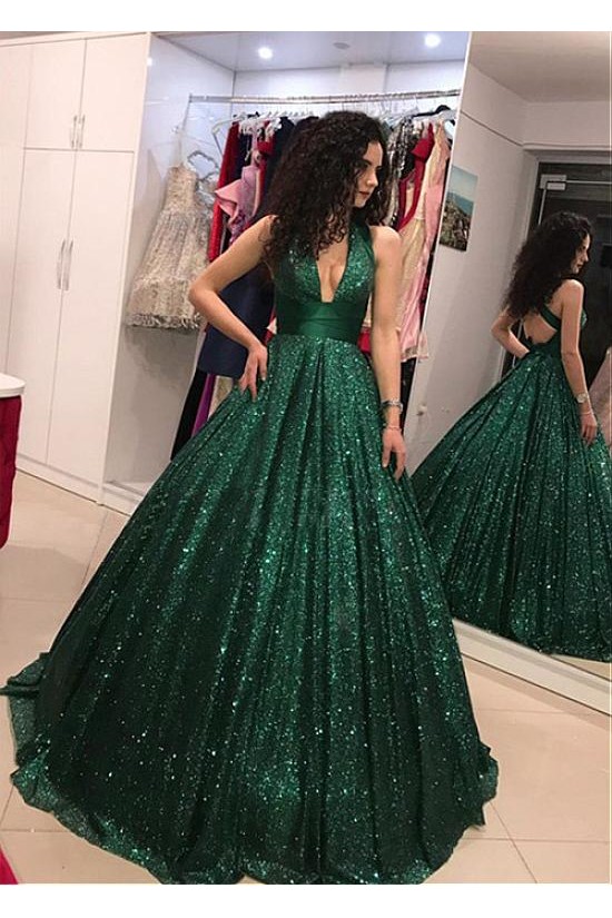 Sparkle Sequined Ball Gown V-Neck Long Prom Dresses Formal Evening Dresses 601141 Sparkle Sequined Ball Gown V-Neck Long Prom Dresses Formal Evening Dresses 601141