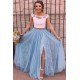 Elegant Beaded Lace Two Pieces Prom Dresses Formal Evening Dresses 601145