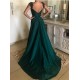 A-Line Long Prom Dresses with Lace Appliques and Beads Formal Evening Dresses 601150