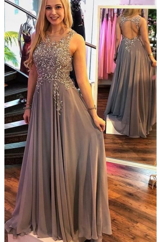 A-Line Beaded Chiffon Long Prom Dresses Formal Evening Dresses 601174 A-Line Beaded Chiffon Long Prom Dresses Formal Evening Dresses 601174