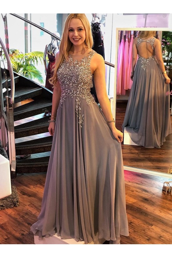 A-Line Beaded Chiffon Long Prom Dresses Formal Evening Dresses 601174 A-Line Beaded Chiffon Long Prom Dresses Formal Evening Dresses 601174
