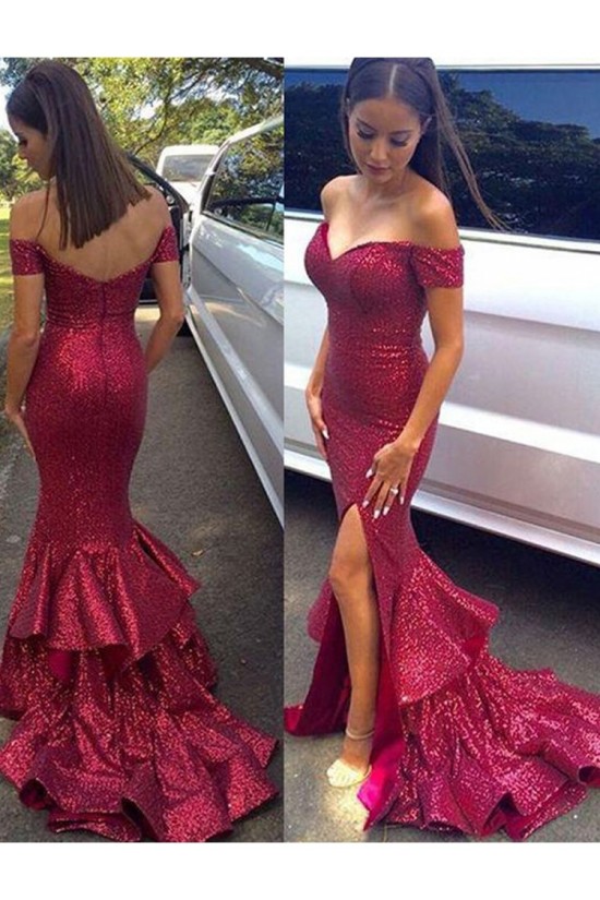 Mermaid Off-the-Shoulder Sequins Long Prom Dresses Formal Evening Dresses 601204 Mermaid Off-the-Shoulder Sequins Long Prom Dresses Formal Evening Dresses 601204
