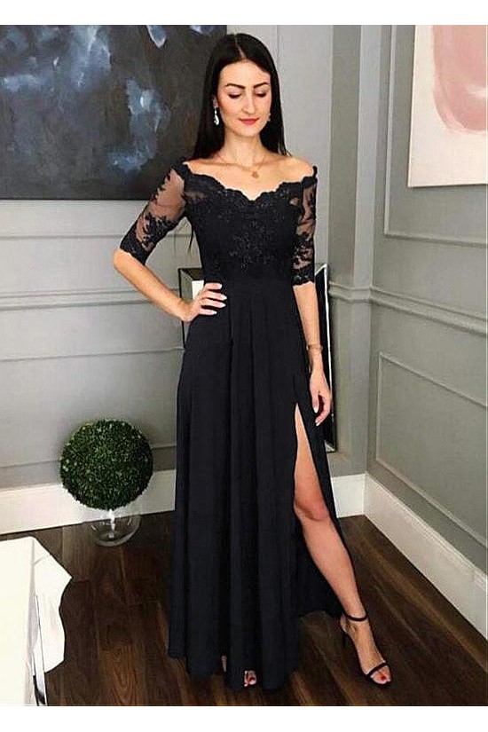 Lace and Chiffon V-Neck Long Mother of the Bride Dresses Formal Evening Dresses 601210 Lace and Chiffon V-Neck Long Mother of the Bride Dresses Formal Evening Dresses 601210