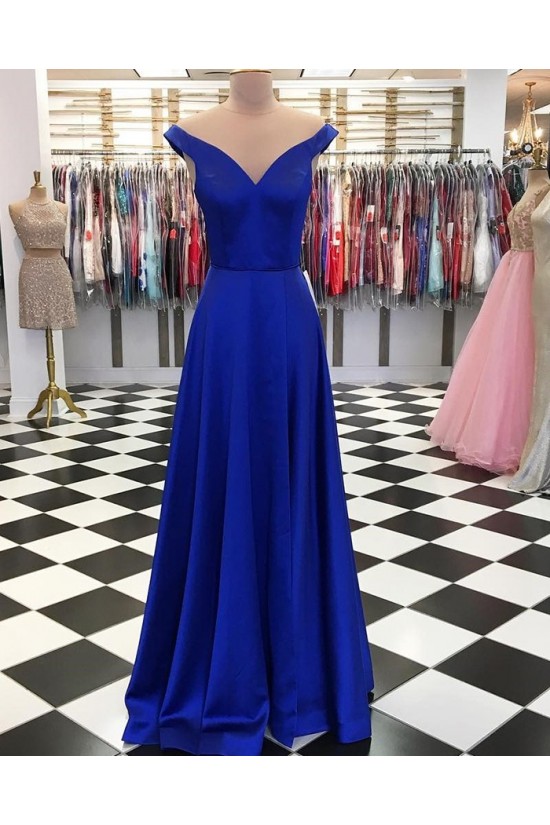 A-Line V-Neck Off-the-Shoulder Long Prom Dresses Formal Evening Dresses 601213 A-Line V-Neck Off-the-Shoulder Long Prom Dresses Formal Evening Dresses 601213
