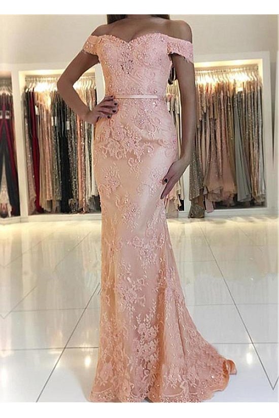 Mermaid Off-the-Shoulder Beaded Lace Long Prom Dresses Formal Evening Dresses 601225 Mermaid Off-the-Shoulder Beaded Lace Long Prom Dresses Formal Evening Dresses 601225