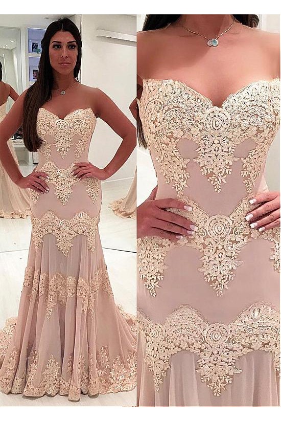 Mermaid Sweetheart Lace Long Prom Dresses Formal Evening Dresses 601226 Mermaid Sweetheart Lace Long Prom Dresses Formal Evening Dresses 601226