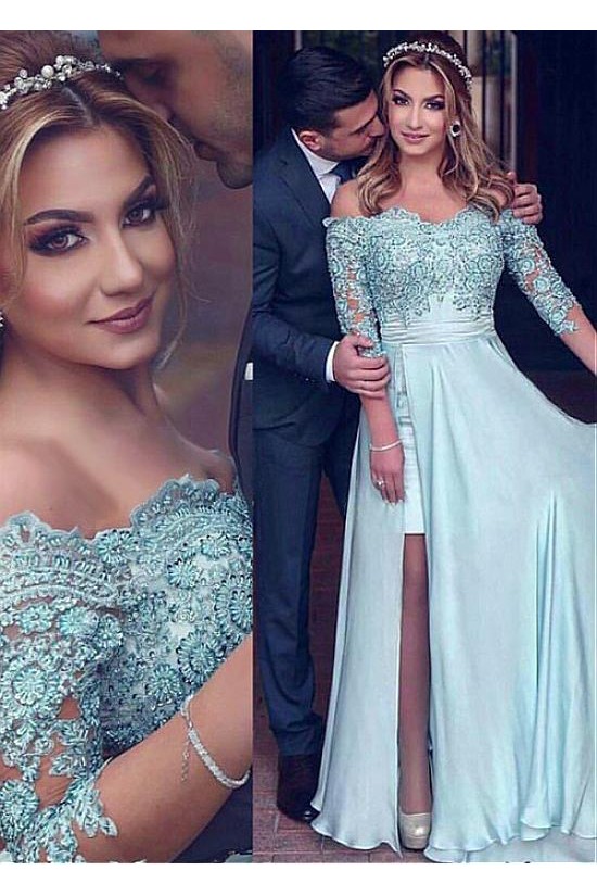 Beaded Lace Chiffon Off-the-Shoulder Long Prom Dresses Formal Evening Dresses 601231 Beaded Lace Chiffon Off-the-Shoulder Long Prom Dresses Formal Evening Dresses 601231