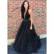 A-Line V-Neck Beaded Black Long Prom Dresses Formal Evening Dresses 601241 A-Line V-Neck Beaded Black Long Prom Dresses Formal Evening Dresses 601241