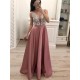 A-Line V-Neck Beaded Long Prom Dresses Formal Evening Dresses 601247 A-Line V-Neck Beaded Long Prom Dresses Formal Evening Dresses 601247