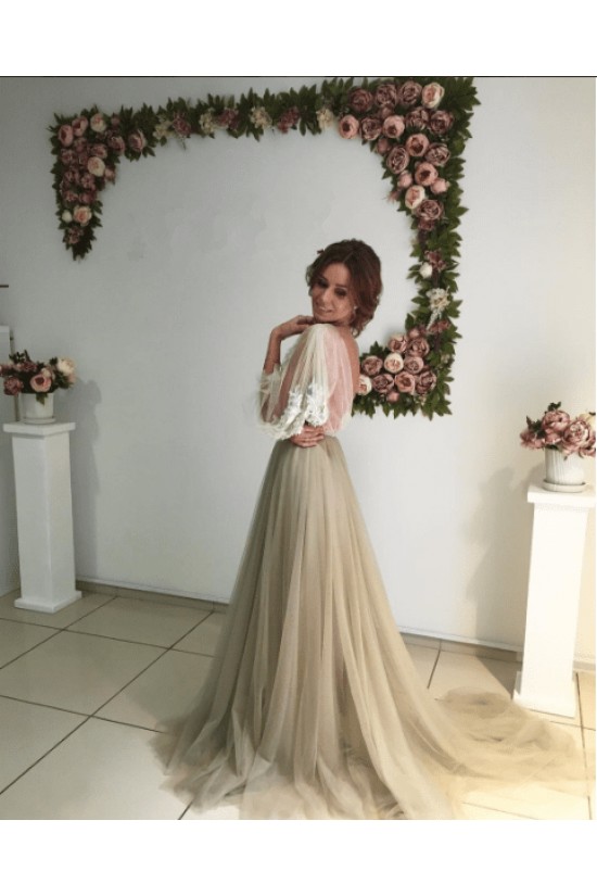 Lace and Tulle Long Prom Dresses Formal Evening Dresses 601268 Lace and Tulle Long Prom Dresses Formal Evening Dresses 601268