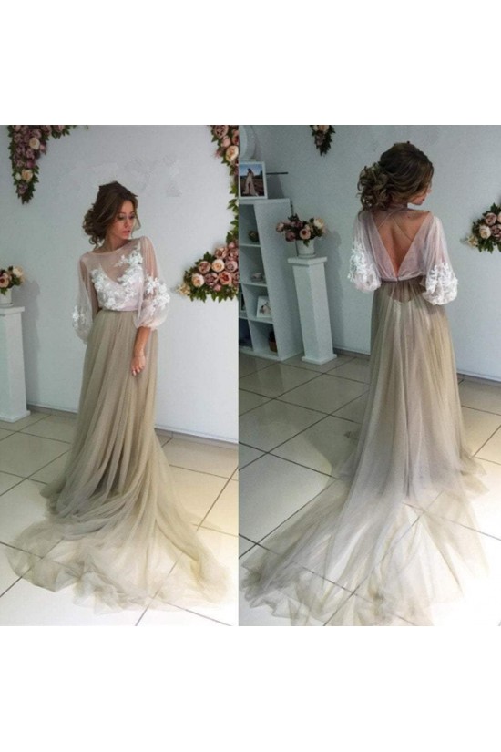 Lace and Tulle Long Prom Dresses Formal Evening Dresses 601268 Lace and Tulle Long Prom Dresses Formal Evening Dresses 601268