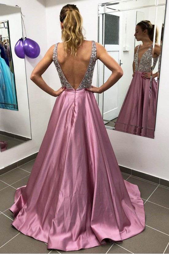 A-Line Beaded Long Prom Dresses Formal Evening Dresses 601302 A-Line Beaded Long Prom Dresses Formal Evening Dresses 601302