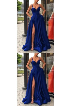 A-Line Spaghetti Straps Long Prom Dresses Formal Evening Dresses 601308