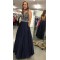 A-Line Beaded V-Neck Long Prom Dresses Formal Evening Dresses 601311