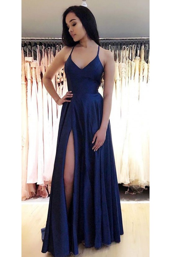 Simple V-Neck Long Prom Dresses Formal Evening Dresses 601314 Simple V-Neck Long Prom Dresses Formal Evening Dresses 601314