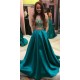 A-Line Two Pieces Lace Long Prom Dresses Formal Evening Dresses 601316