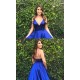 Spaghetti Straps V-Neck Long Prom Dresses Formal Evening Dresses 601326