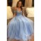 A-Line Beaded Long Prom Dresses Formal Evening Dresses 601329