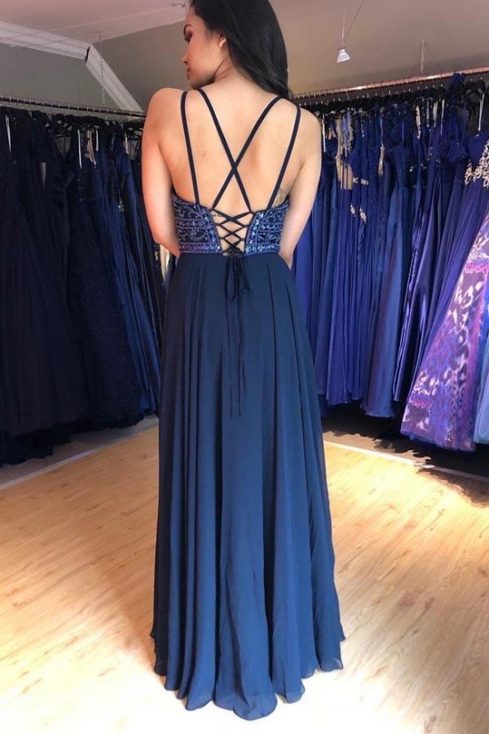 A-Line Beaded Long Prom Dresses Formal Evening Dresses 601331 A-Line Beaded Long Prom Dresses Formal Evening Dresses 601331