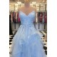 Spaghetti Straps Lace Long Prom Dresses Formal Evening Dresses 601362