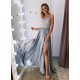 A-Line V-Neck Lace Long Prom Dresses Evening Gowns 601378