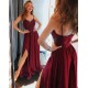 A-Line V-Neck Lace Long Prom Dresses Evening Gowns 601378