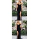 Elegant Long Black Off-the-Shoulder Prom Dresses Evening Gowns with Slit 601381