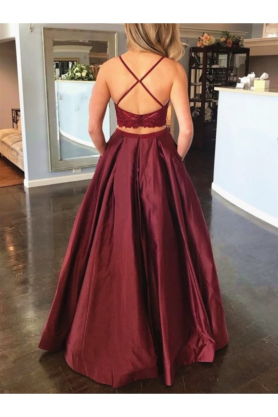 A-Line Two Pieces Long Prom Dress Formal Evening Dresses 601385 A-Line Two Pieces Long Prom Dress Formal Evening Dresses 601385