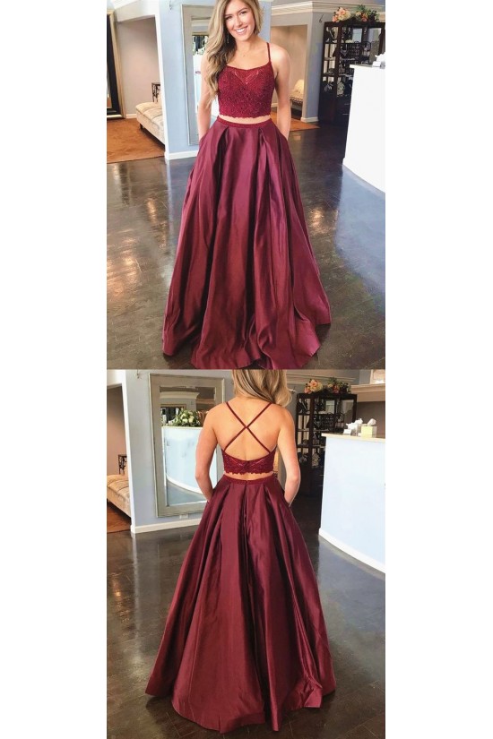 A-Line Two Pieces Long Prom Dress Formal Evening Dresses 601385 A-Line Two Pieces Long Prom Dress Formal Evening Dresses 601385