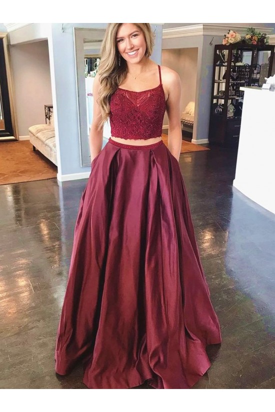 A-Line Two Pieces Long Prom Dress Formal Evening Dresses 601385 A-Line Two Pieces Long Prom Dress Formal Evening Dresses 601385