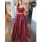 A-Line Two Pieces Long Prom Dress Formal Evening Dresses 601385