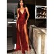 Sexy Spaghetti Straps V-neck Sparkling Long Prom Dress Formal Evening Dresses with High Slits 601388 Sexy Spaghetti Straps V-neck Sparkling Long Prom Dress Formal Evening Dresses with High Slits 601388