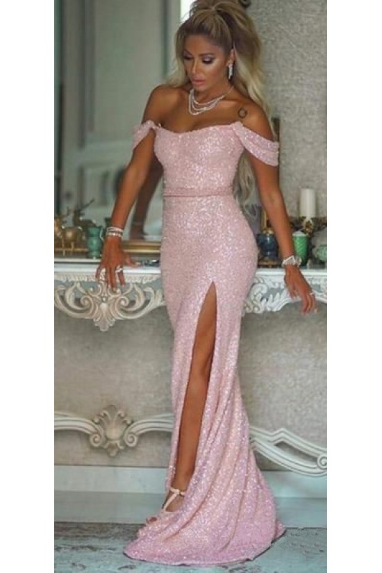 Elegant Mermaid Off-the-Shoulder Sequins Long Prom Dress Formal Evening Dresses 601401 Elegant Mermaid Off-the-Shoulder Sequins Long Prom Dress Formal Evening Dresses 601401