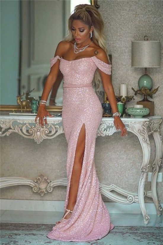 Elegant Mermaid Off-the-Shoulder Sequins Long Prom Dress Formal Evening Dresses 601401 Elegant Mermaid Off-the-Shoulder Sequins Long Prom Dress Formal Evening Dresses 601401
