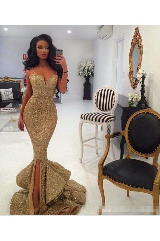 Mermaid Spaghetti Straps Sparkling Long Prom Dress Formal Evening Dresses 601431 Mermaid Spaghetti Straps Sparkling Long Prom Dress Formal Evening Dresses 601431