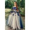 A-Line Off-the-Shoulder Long Sleeves Lace Appliques Long Prom Dress Formal Evening Dresses 601447