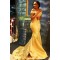 Mermaid Off-the-Shoulder Long Yellow Prom Dress Formal Evening Dresses 601456