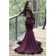 Mermaid Long Sleeves Lace Appliques Long Prom Dress Formal Evening Dresses 601464