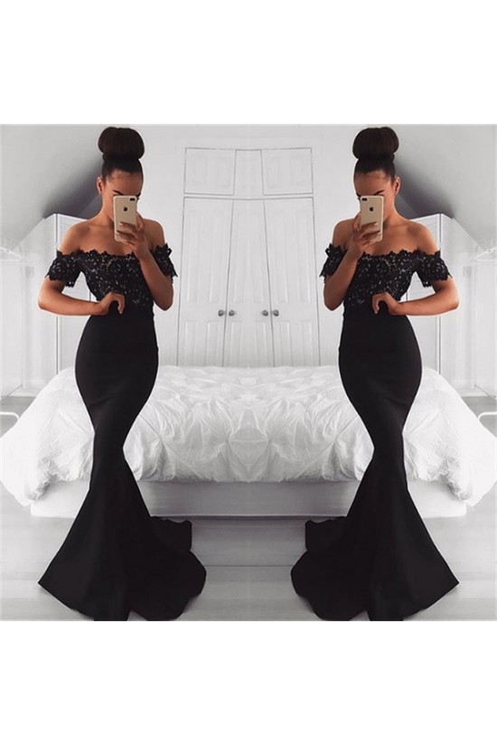 Mermaid Long Black Off-the-Shoulder Lace Prom Dress Formal Evening Dresses 601465 Mermaid Long Black Off-the-Shoulder Lace Prom Dress Formal Evening Dresses 601465