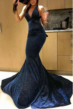 Mermaid Sparkling Long Prom Dress Formal Evening Dresses 601507