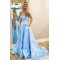 A-Line Strapless Long Prom Dress Formal Evening Dresses 601527