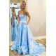 A-Line Strapless Long Prom Dress Formal Evening Dresses 601527