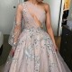 A-Line One-Shoulder Long Prom Dress Formal Evening Dresses 601532