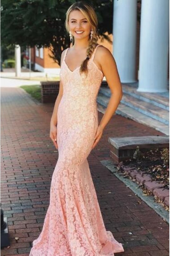 Mermaid Lace V-Neck Long Prom Dress Formal Evening Dresses 601549 Mermaid Lace V-Neck Long Prom Dress Formal Evening Dresses 601549
