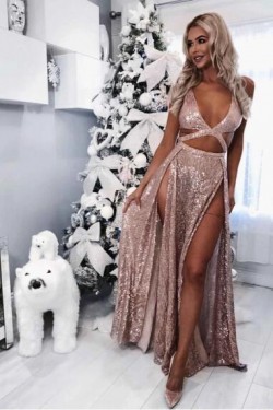 Sexy Sparkle Long Prom Dress Formal Evening Dresses 601551