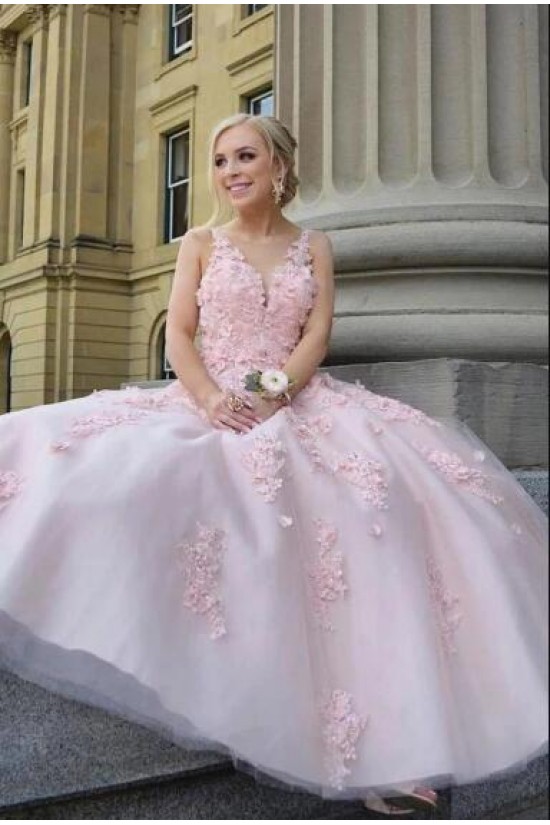 A-Line Lace Tulle V-Neck Long Prom Dress Formal Evening Dresses 601557 A-Line Lace Tulle V-Neck Long Prom Dress Formal Evening Dresses 601557