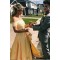 Two Pieces Lace Satin Long Prom Dress Formal Evening Dresses 601597
