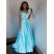 A-Line Beaded Long Prom Dress Formal Evening Dresses 601617